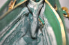 Authentic CHANEL Caviar Skin Vintage CC Logo Chain Shoulder Bag Green Junk 5716I
