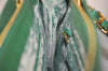 Authentic CHANEL Caviar Skin Vintage CC Logo Chain Shoulder Bag Green Junk 5716I