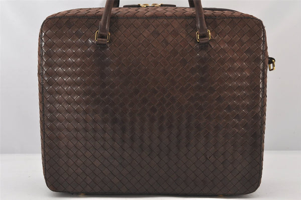 Authentic BOTTEGA VENETA Vintage Intrecciato Leather 2Way Briefcase Brown 5716K