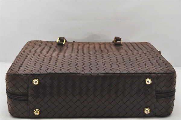 Authentic BOTTEGA VENETA Vintage Intrecciato Leather 2Way Briefcase Brown 5716K