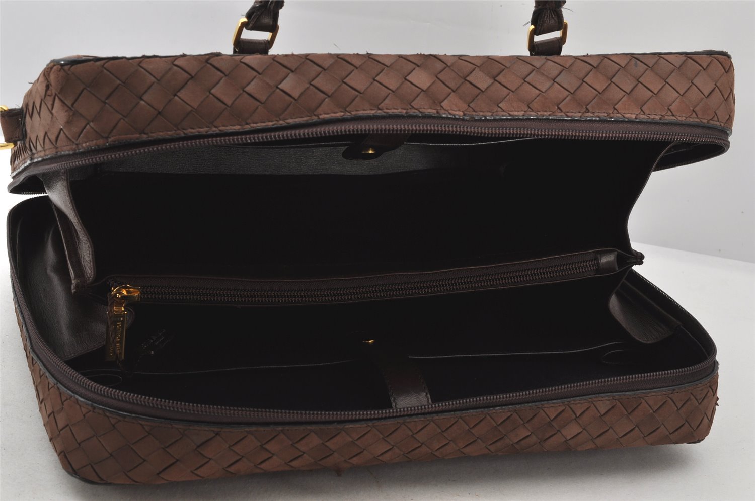 Authentic BOTTEGA VENETA Vintage Intrecciato Leather 2Way Briefcase Brown 5716K