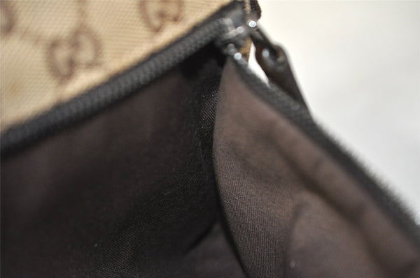 Authentic GUCCI Vintage Waist Body Bag Purse Canvas Leather 28566 Brown 5717I
