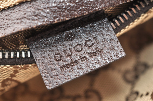 Authentic GUCCI Vintage Waist Body Bag Purse Canvas Leather 28566 Brown 5717I
