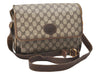 Authentic GUCCI Vintage Shoulder Cross Body Bag Purse GG PVC Leather Brown 5718K
