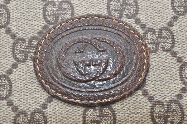 Authentic GUCCI Vintage Shoulder Cross Body Bag Purse GG PVC Leather Brown 5718K