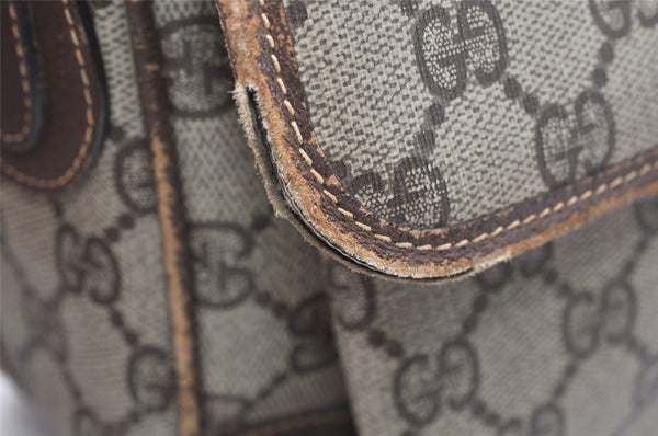 Authentic GUCCI Vintage Shoulder Cross Body Bag Purse GG PVC Leather Brown 5718K