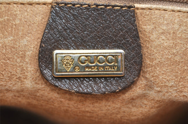 Authentic GUCCI Vintage Shoulder Cross Body Bag Purse GG PVC Leather Brown 5718K