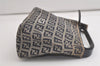 Authentic FENDI Vintage Zucchino Hand Bag Purse Canvas Leather Navy Junk 5719K