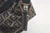 Authentic FENDI Vintage Zucchino Hand Bag Purse Canvas Leather Navy Junk 5719K