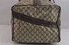 Authentic GUCCI Web Sherry Line Boston Hand Bag GG PVC Leather Brown 5720J