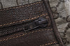 Authentic GUCCI Web Sherry Line Boston Hand Bag GG PVC Leather Brown 5720J