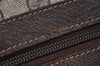 Authentic GUCCI Web Sherry Line Boston Hand Bag GG PVC Leather Brown 5720J