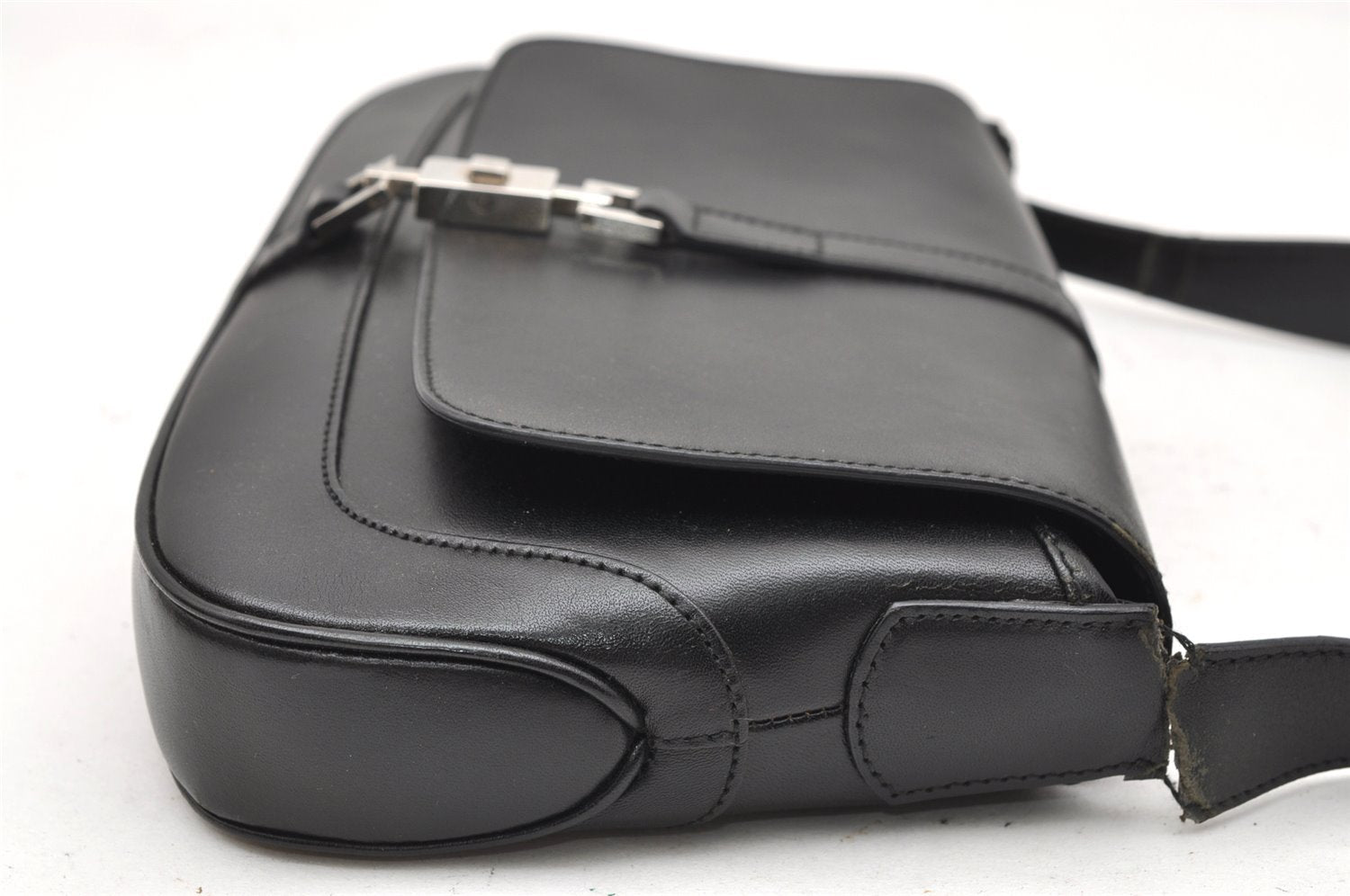 Authentic GUCCI Jackie Shoulder Hand Bag Purse Leather 0013824 Black Junk 5720K