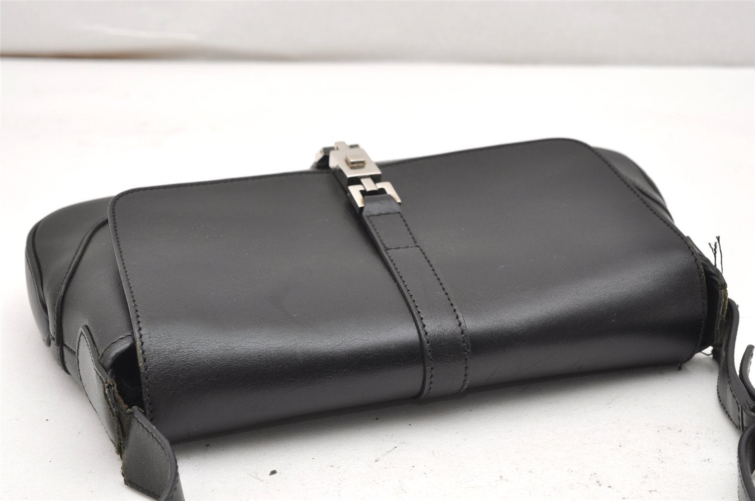 Authentic GUCCI Jackie Shoulder Hand Bag Purse Leather 0013824 Black Junk 5720K
