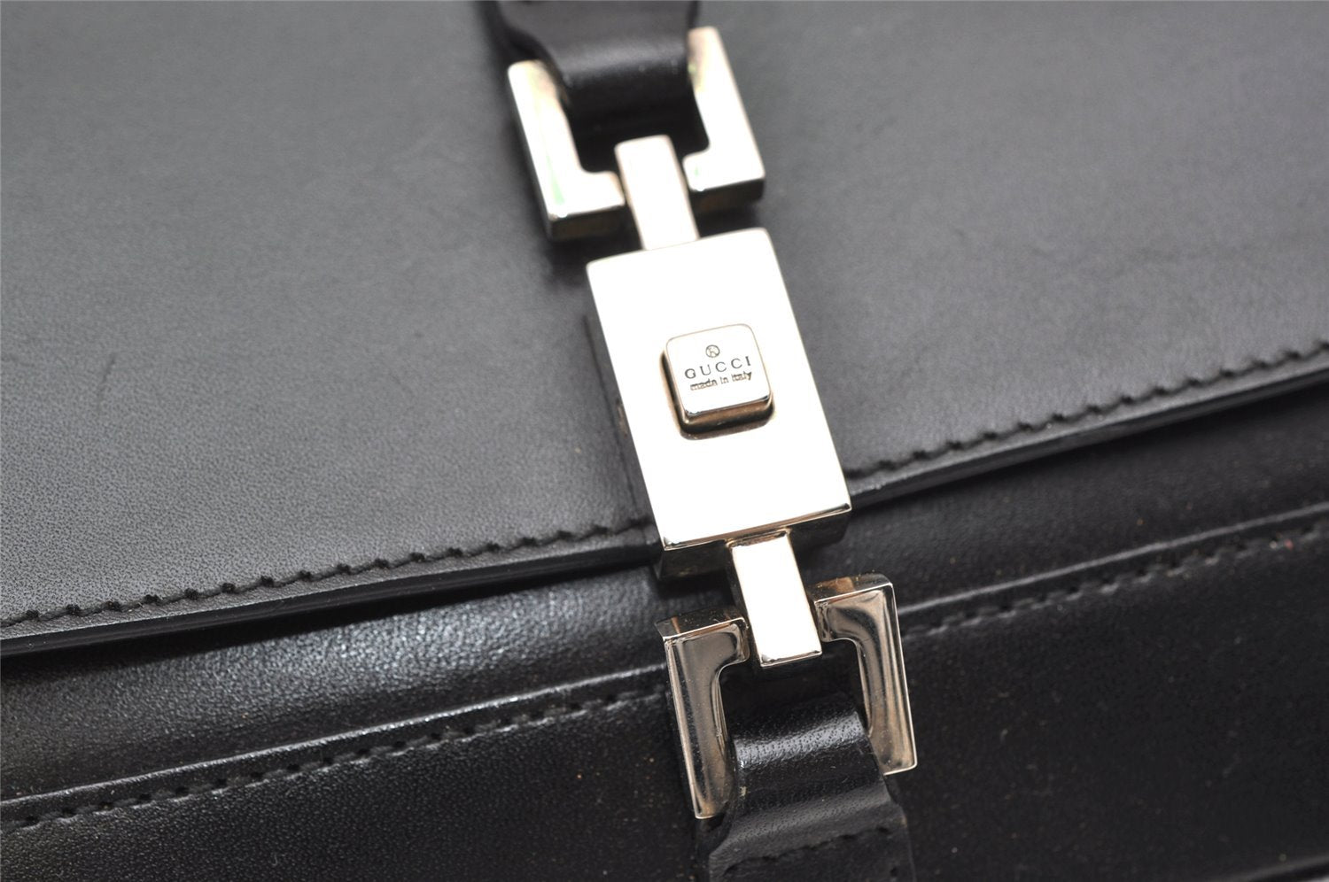 Authentic GUCCI Jackie Shoulder Hand Bag Purse Leather 0013824 Black Junk 5720K