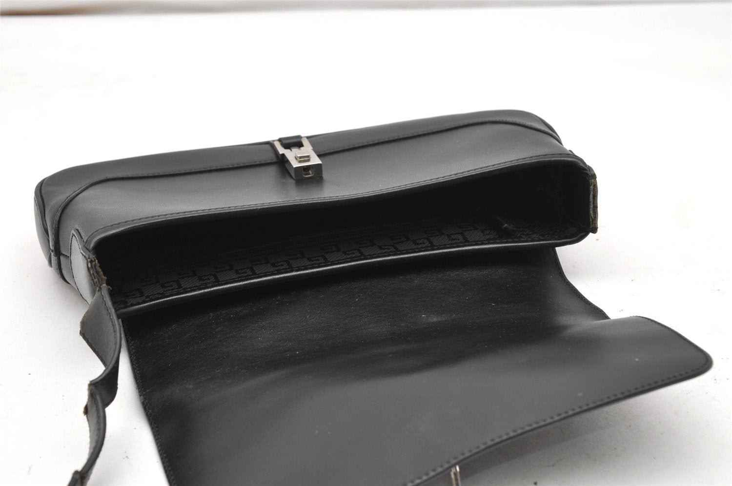 Authentic GUCCI Jackie Shoulder Hand Bag Purse Leather 0013824 Black Junk 5720K