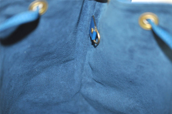 Authentic Louis Vuitton Epi Petit Noe Shoulder Drawstring Bag M44105 Blue 5722I