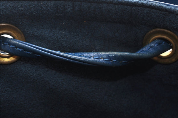 Authentic Louis Vuitton Epi Petit Noe Shoulder Drawstring Bag M44105 Blue 5722I