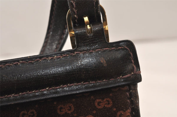 Authentic GUCCI Micro GG Suede Leather Shoulder Cross Bag Purse Brown Junk 5723K