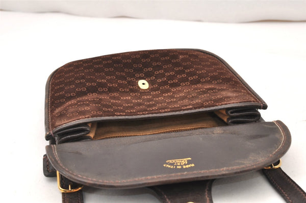 Authentic GUCCI Micro GG Suede Leather Shoulder Cross Bag Purse Brown Junk 5723K