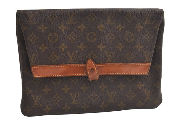 Auth Louis Vuitton Monogram Pochette Pliante Clutch Hand Bag Old Model LV 5726K