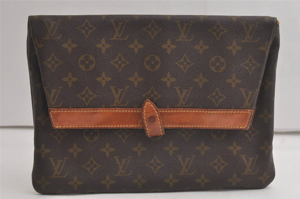 Auth Louis Vuitton Monogram Pochette Pliante Clutch Hand Bag Old Model LV 5726K