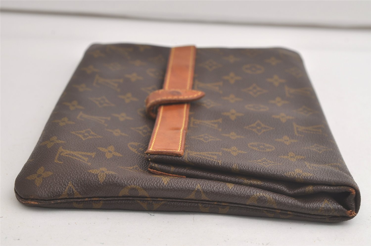 Auth Louis Vuitton Monogram Pochette Pliante Clutch Hand Bag Old Model LV 5726K