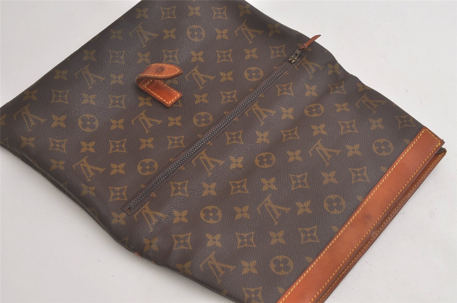 Auth Louis Vuitton Monogram Pochette Pliante Clutch Hand Bag Old Model LV 5726K