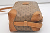 Authentic GUCCI Micro GG PVC Leather Shoulder Cross Body Bag Purse Brown 5728J