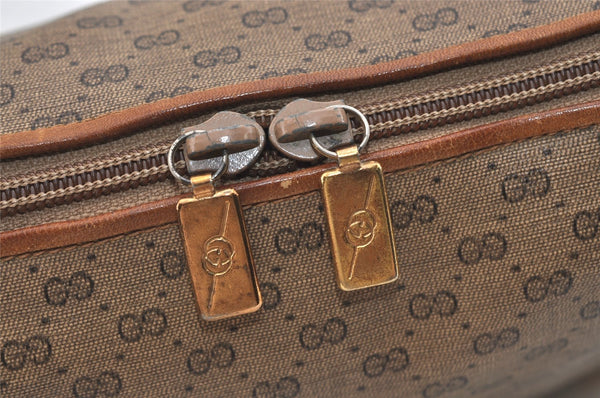 Authentic GUCCI Micro GG PVC Leather Shoulder Cross Body Bag Purse Brown 5728J