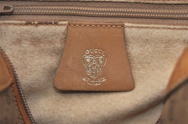 Authentic GUCCI Micro GG PVC Leather Shoulder Cross Body Bag Purse Brown 5728J