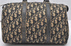 Authentic Christian Dior Trotter Hand Boston Bag Canvas Leather Blue 5729K