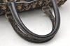 Authentic Christian Dior Trotter Hand Boston Bag Canvas Leather Blue 5729K