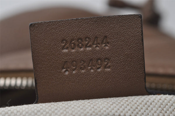 Authentic GUCCI Interlocking G Shoulder Cross Bag Leather 268244 Brown 5730I