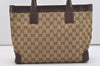 Authentic GUCCI Vintage Hand Tote Bag GG Canvas Leather 0021119 Brown 5730J