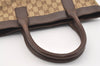 Authentic GUCCI Vintage Hand Tote Bag GG Canvas Leather 0021119 Brown 5730J