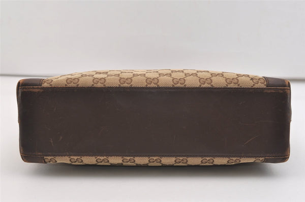 Authentic GUCCI Vintage Hand Tote Bag GG Canvas Leather 0021119 Brown 5730J