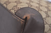 Authentic GUCCI Vintage Hand Tote Bag GG Canvas Leather 0021119 Brown 5730J