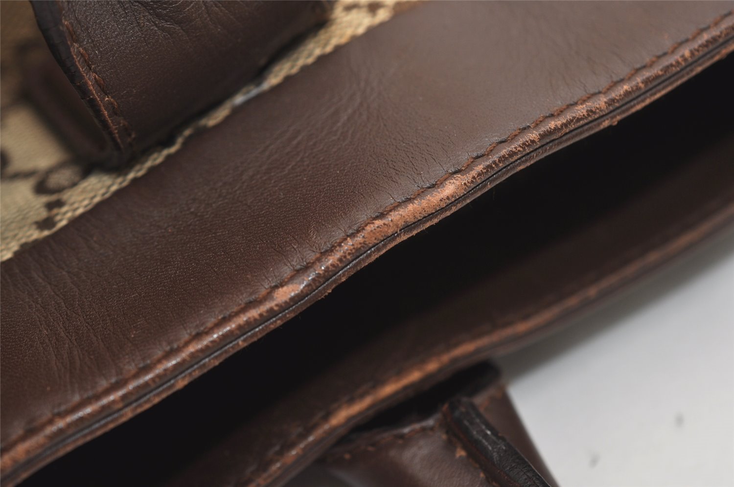 Authentic GUCCI Vintage Hand Tote Bag GG Canvas Leather 0021119 Brown 5730J