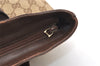 Authentic GUCCI Vintage Hand Tote Bag GG Canvas Leather 0021119 Brown 5730J