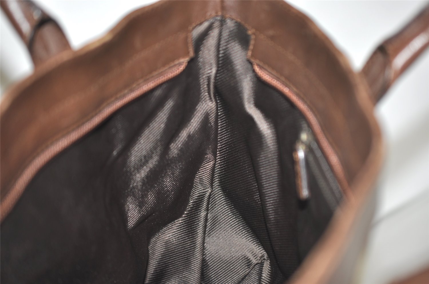 Authentic GUCCI Vintage Hand Tote Bag GG Canvas Leather 0021119 Brown 5730J