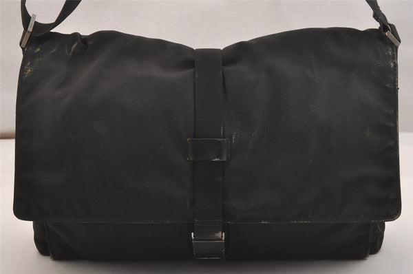 Authentic GUCCI Shoulder Cross Body Bag Nylon Leather Black Junk 5731J