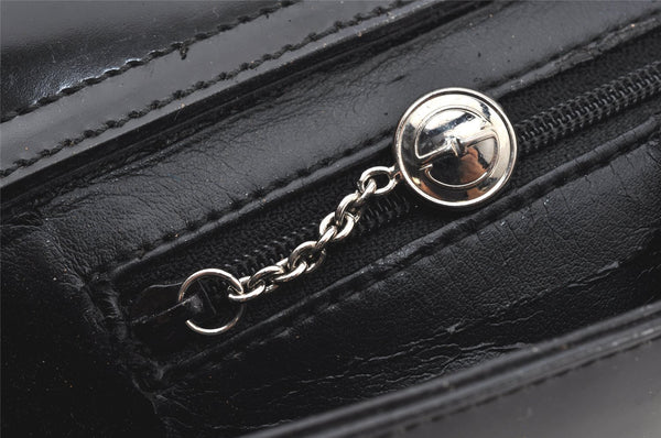 Authentic GUCCI Vintage Shoulder Hand Bag Purse Enamel Black 5731K