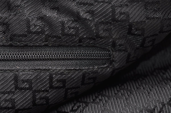 Authentic GUCCI Bamboo Kandinsky Shoulder Bag Canvas Leather 0014061 Black 5732I