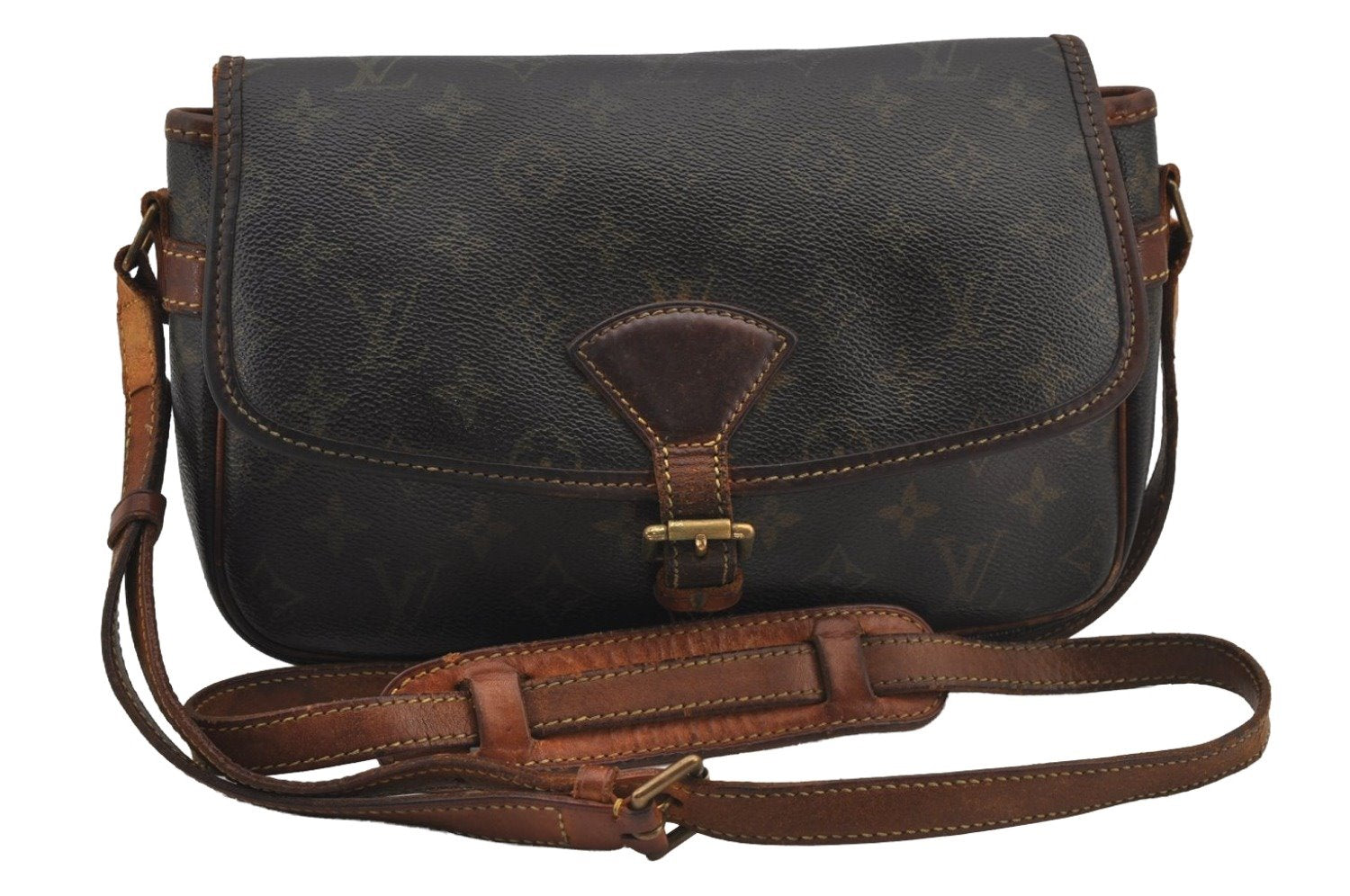 Authentic Louis Vuitton Monogram Sologne Shoulder Cross Body Bag M42250 LV 5732J