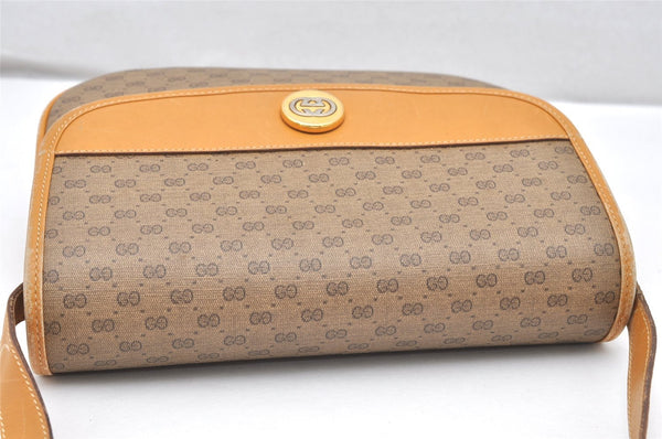 Authentic GUCCI Micro GG PVC Leather Shoulder Cross Bag Purse Brown Junk 5732K