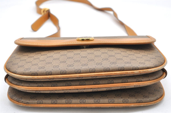 Authentic GUCCI Micro GG PVC Leather Shoulder Cross Bag Purse Brown Junk 5732K