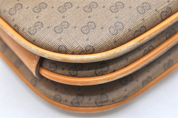 Authentic GUCCI Micro GG PVC Leather Shoulder Cross Bag Purse Brown Junk 5732K