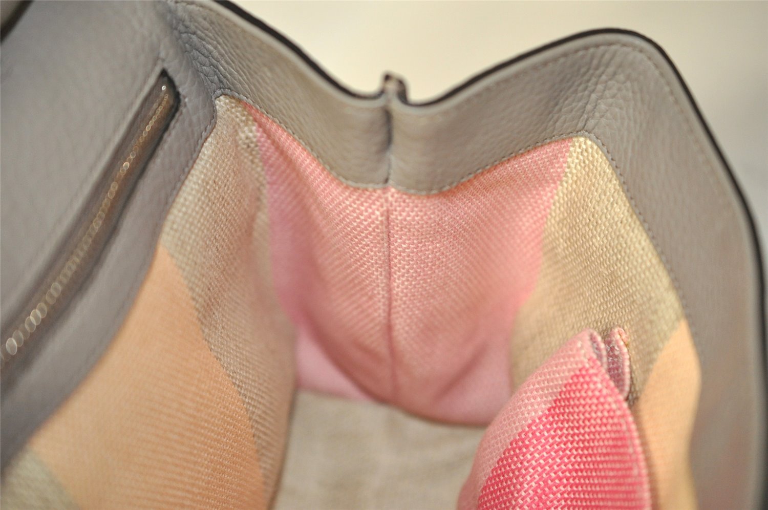 Authentic GUCCI Bamboo Daily 2Way Hand Shoulder Bag Leather 370831 Gray 5733I