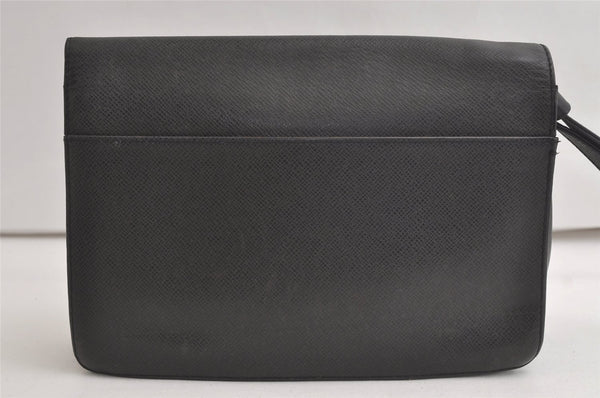 Authentic Louis Vuitton Taiga Selenga Clutch Hand Bag Black M30782 LV 5733K